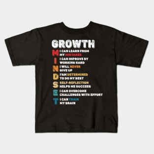 Growth Mindset Definition - Motivational Quote Inspiration Kids T-Shirt